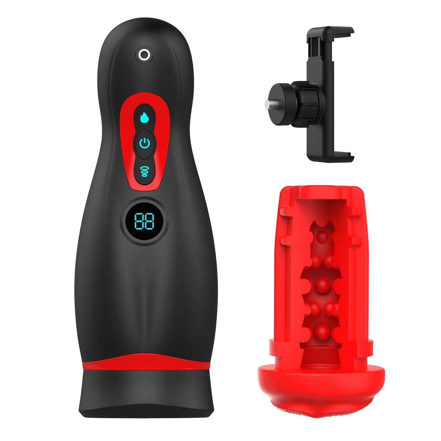 Nebula 9 Sucking Vibration Heating Male Stroker with Phone Holder