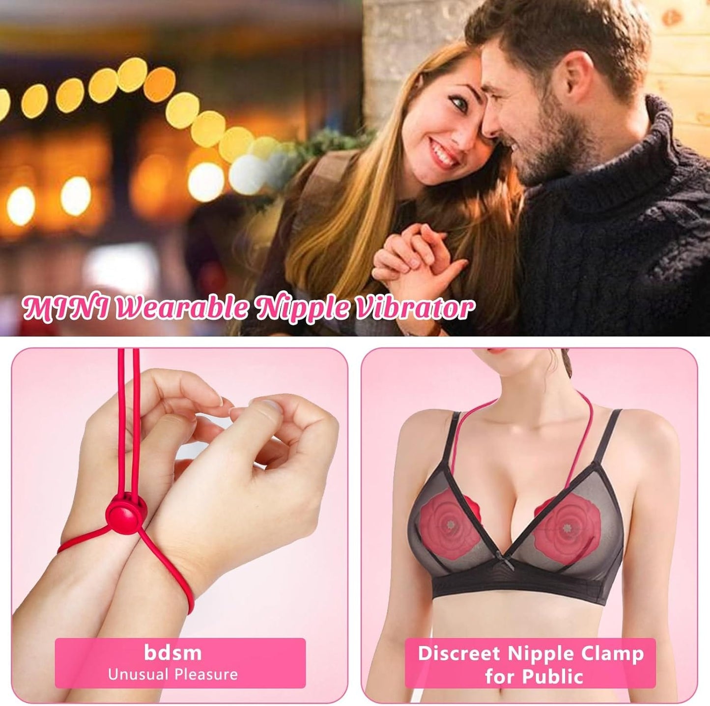 【彼女へのギフト】6.33%オフ - 9インチ突き出し式ディルド&アプリ制御式ローズニップルクランプバイブレーター