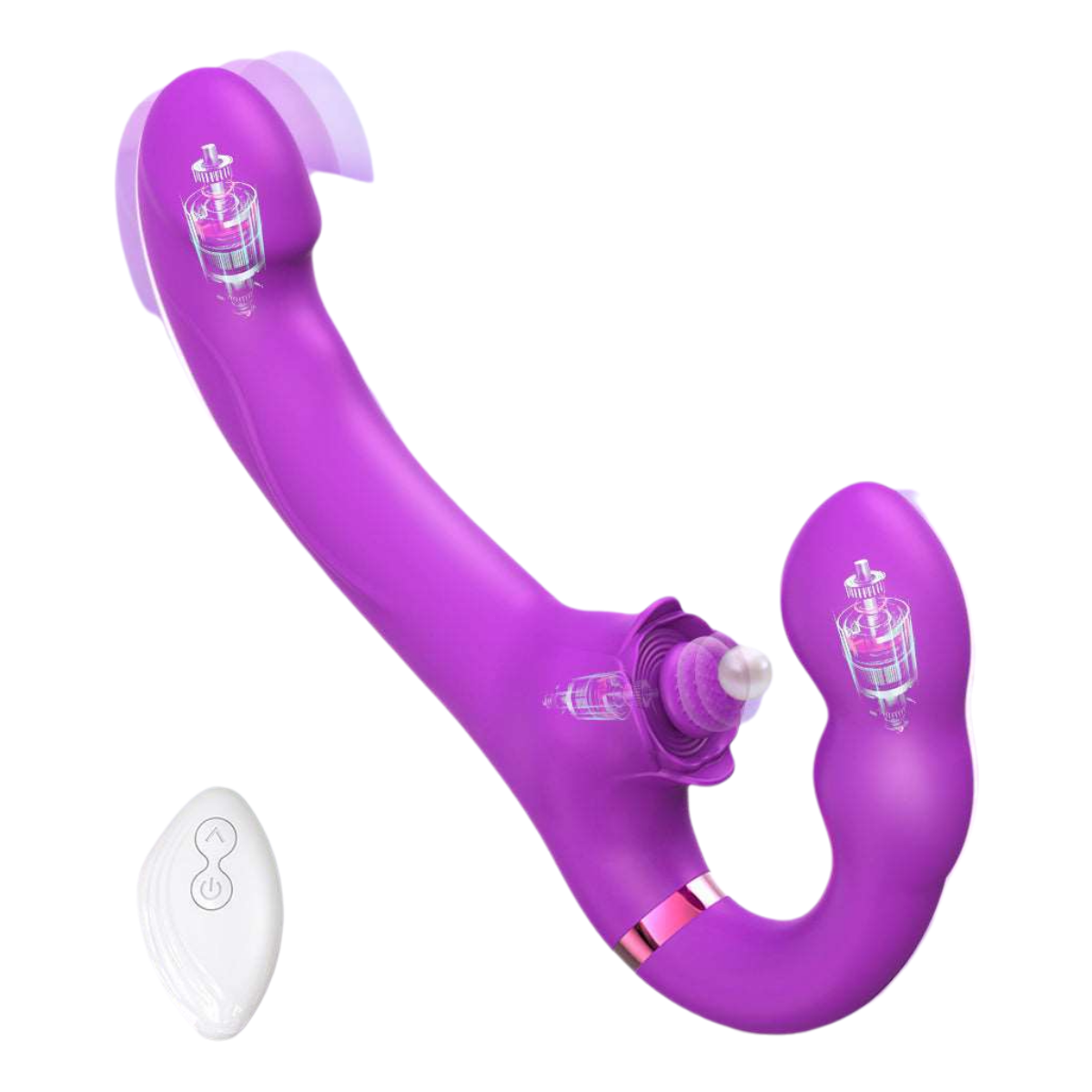 3-in-1 Rose Clit Stimulator Dual Motor Shock Panty Vibrator