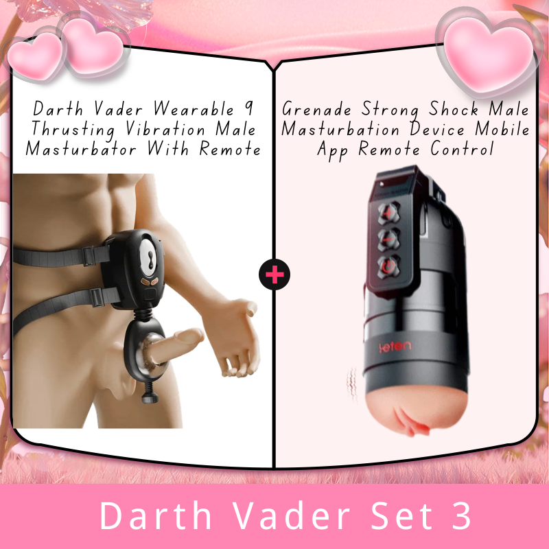 Darth Vader Wearable 9 Thrusting Vibration Male Masturbator With Remote