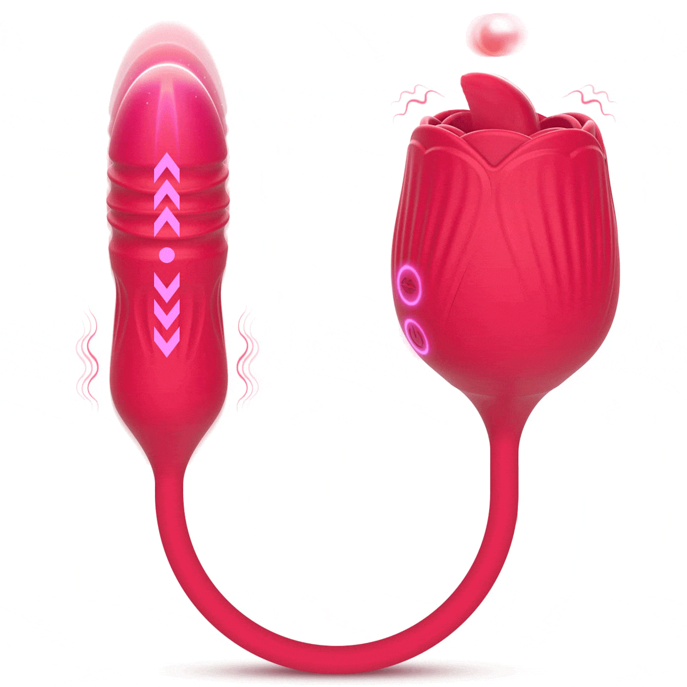 Rose Toy Vibrator Female Telescopic Egg Jumping Tongue Licker Sex Toys