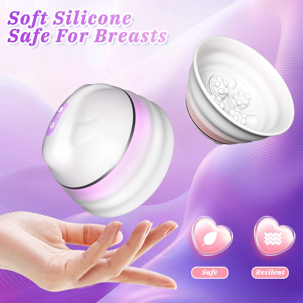 Angel 5 Vacuum Suction 10 Vibration Breast Massagers With Remote (A Pair)