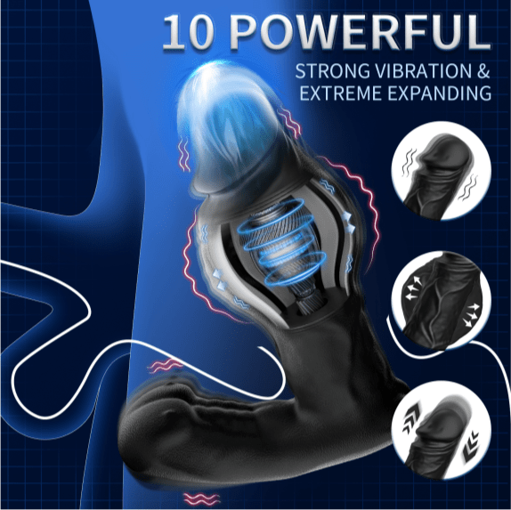Realistic Expanding Vibrating Thrusting Prostate Massager with remote control