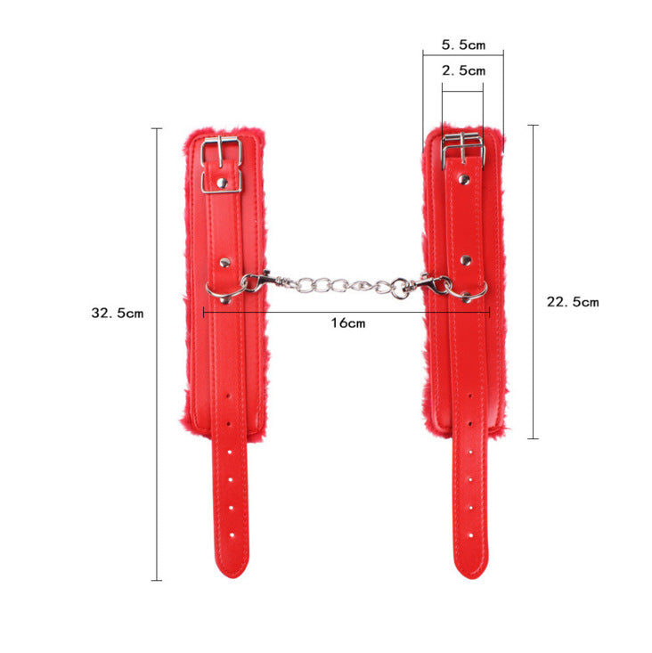 【Free Gift】BDSM Adjustable Plush Handcuffs Ankle Bracelets Restraint Set Sex Toy