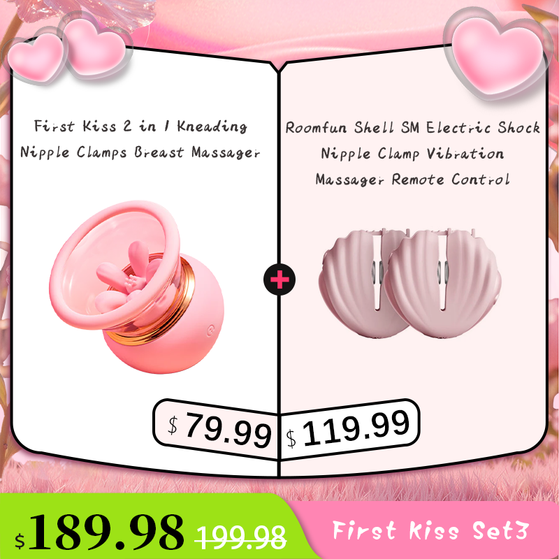 First Kiss 2 in 1 Kneading Nipple Clamps Breast Massager