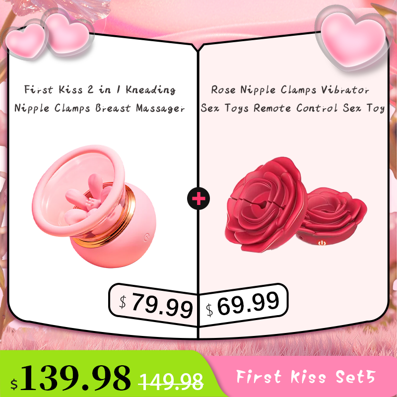 First Kiss 2 in 1 Kneading Nipple Clamps Breast Massager