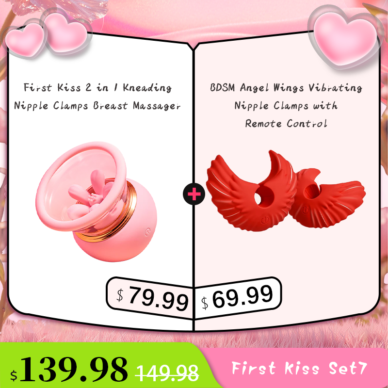 First Kiss 2 in 1 Kneading Nipple Clamps Breast Massager