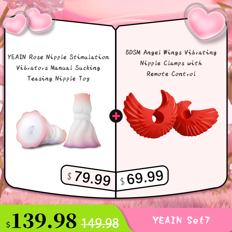YEAIN Rose Nipple Stimulation Vibrators Manual Sucking Teasing Nipple Toy (A Pair)