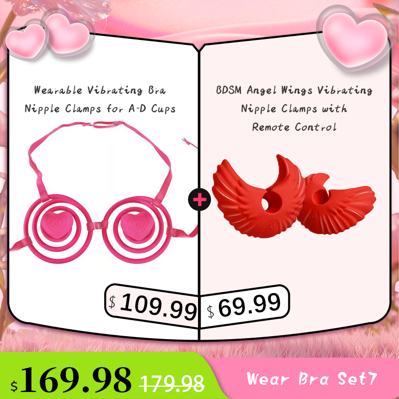 BDSM Angel Wings Vibrating Nipple Clamps with Remote Control