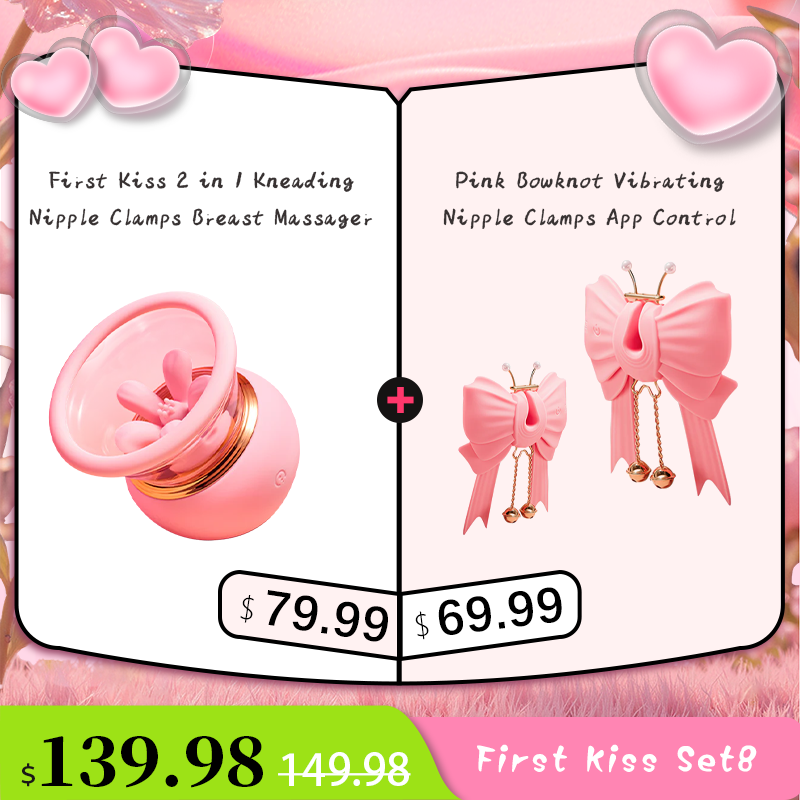 First Kiss 2 in 1 Kneading Nipple Clamps Breast Massager