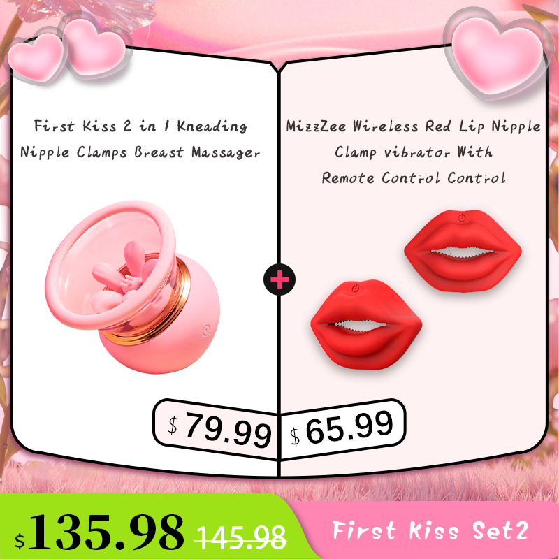 First Kiss 2 in 1 Kneading Nipple Clamps Breast Massager