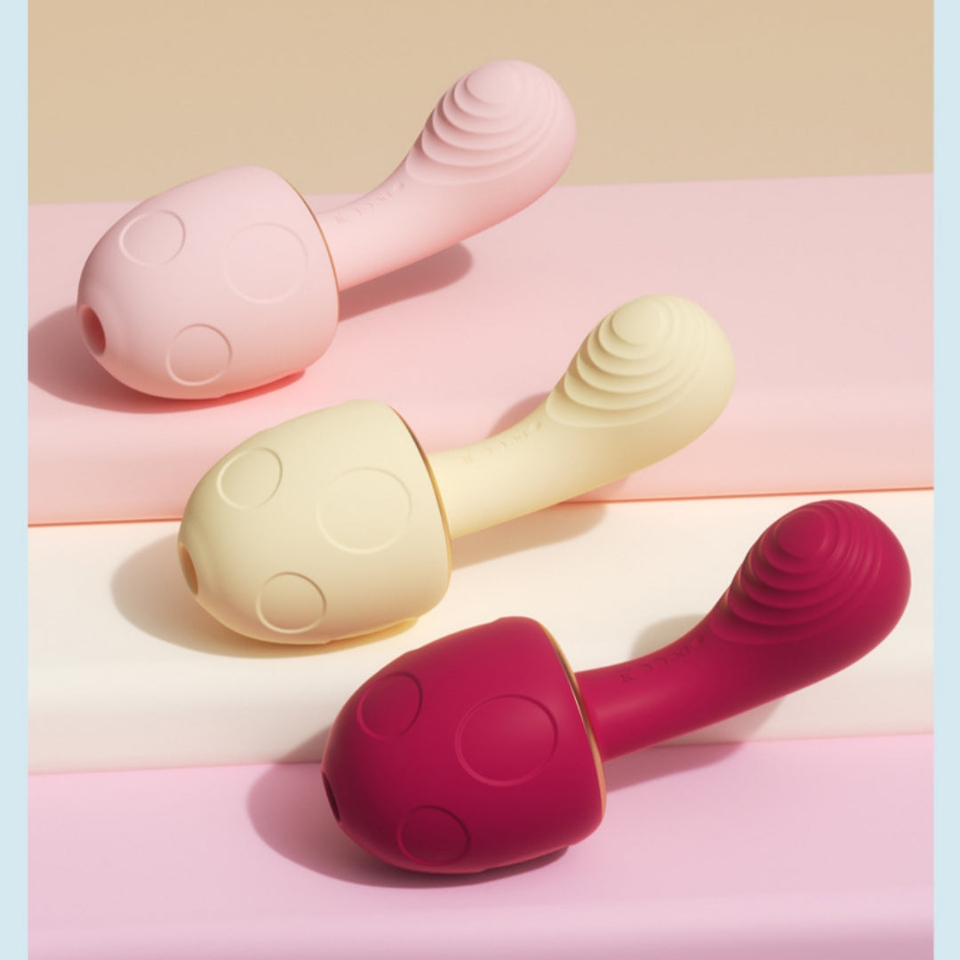 Mushroom - shaped Sonic Sucking Heating Clitoral G-spot Vibrator