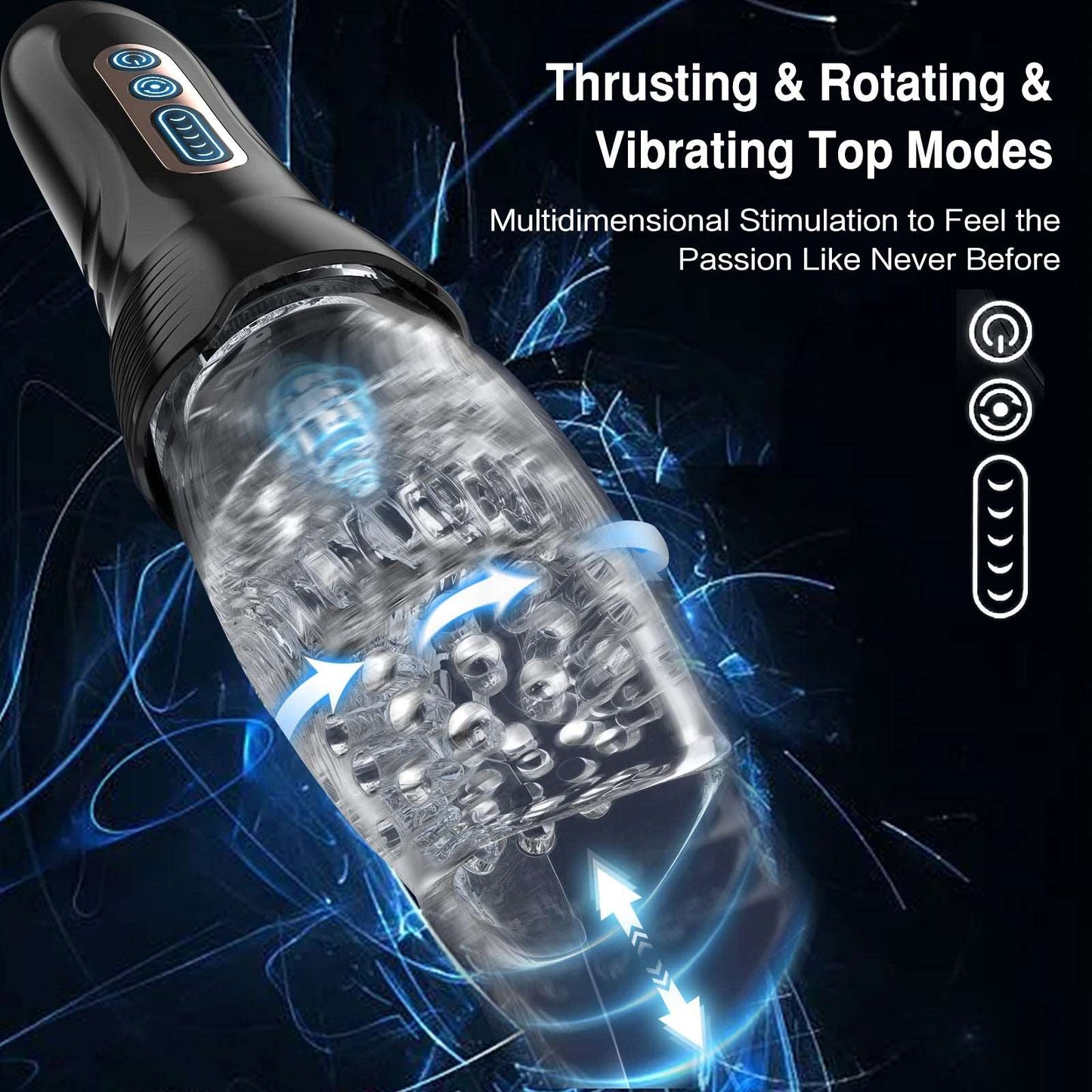 3.0バージョン 男性向けローズ型突き出し回転振動オーラルセックス自慰カップ