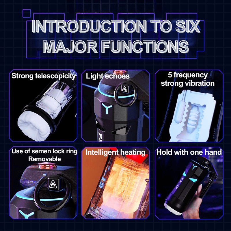 High Explosive Grenade Aircraft Cup Telescopic Vibration Heating Male Masturbation Device