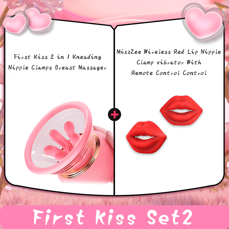 First Kiss 2 in 1 Kneading Nipple Clamps Breast Massager