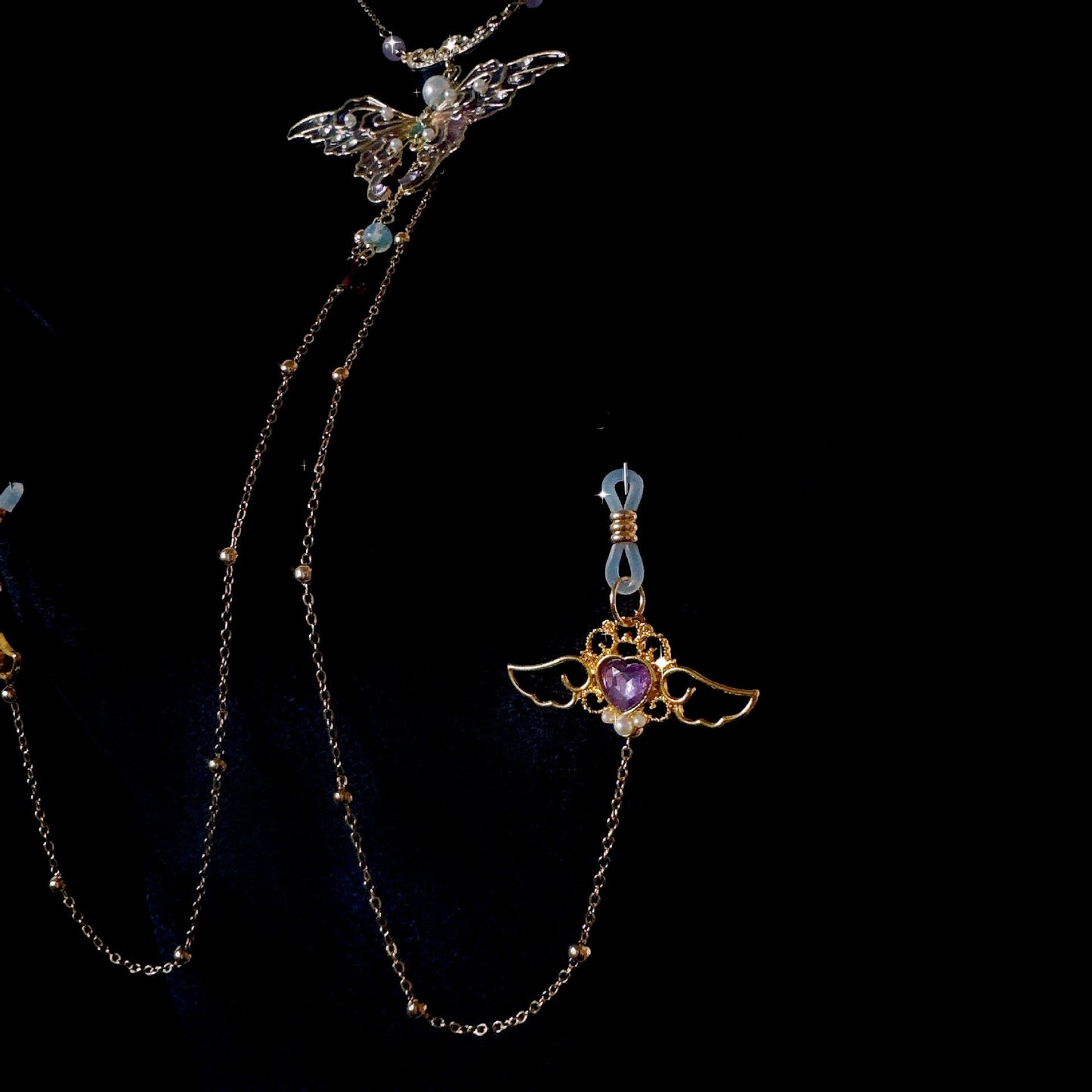 Butterfly Collar & Nipple Clamp Chain Suit