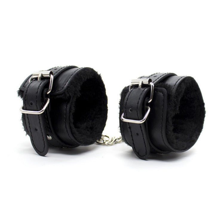 【Free Gift】BDSM Adjustable Plush Handcuffs Ankle Bracelets Restraint Set Sex Toy