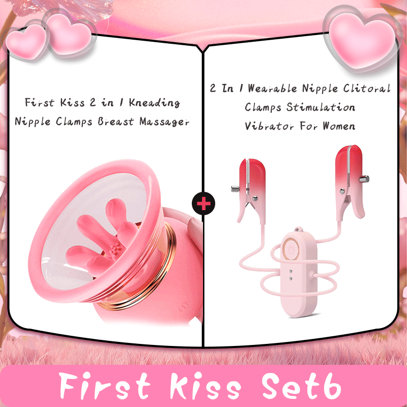 First Kiss 2 in 1 Kneading Nipple Clamps Breast Massager