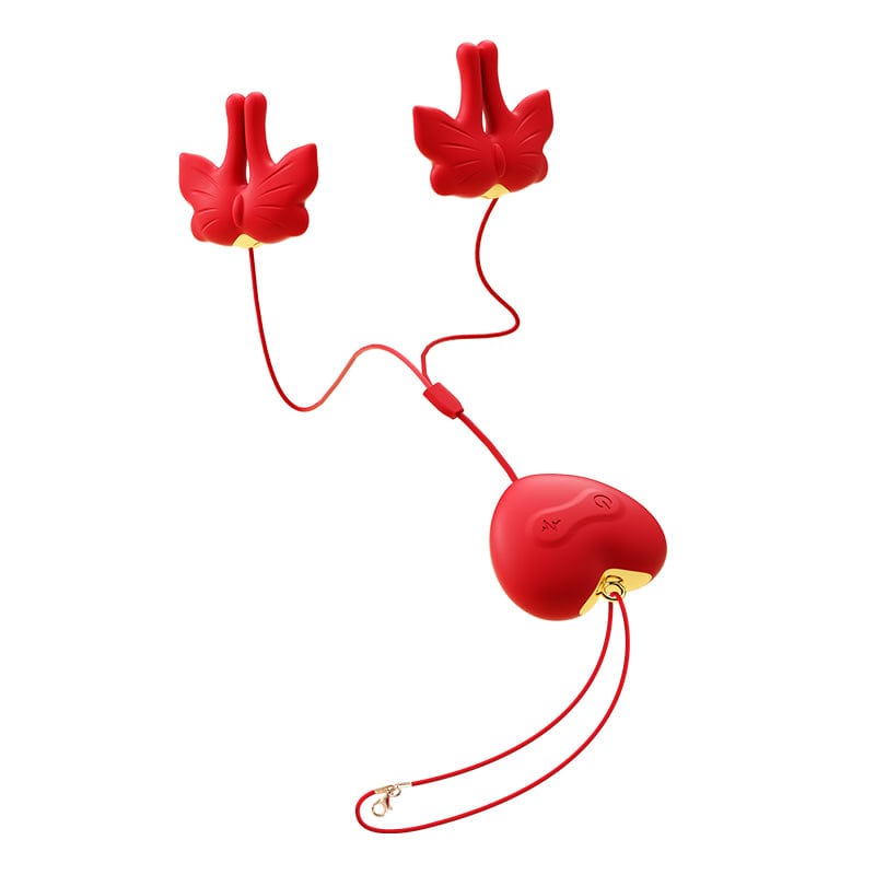 Butterfly Vibrating Neck-hanging Nipple Clamp Sexual Pleasure Tool