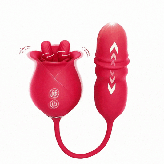 Rose Romeo Dual Tongue Rose Adult Toys Vibrators 10 Licking Thrust