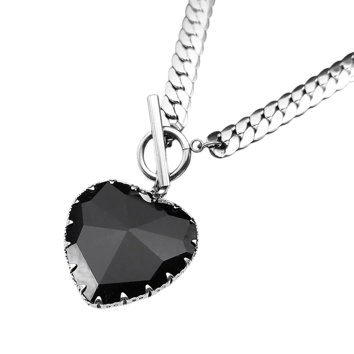 Red Heart Pendant Necklace Choker