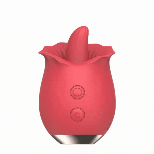 Powerful Rose Toy Vibrator With Tongue Licking Oral Nipple Clit Clitoris Stimulator