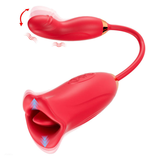 Rose Muncher Powerful Sucking Vibrator Dildo Women's Tongue Licking