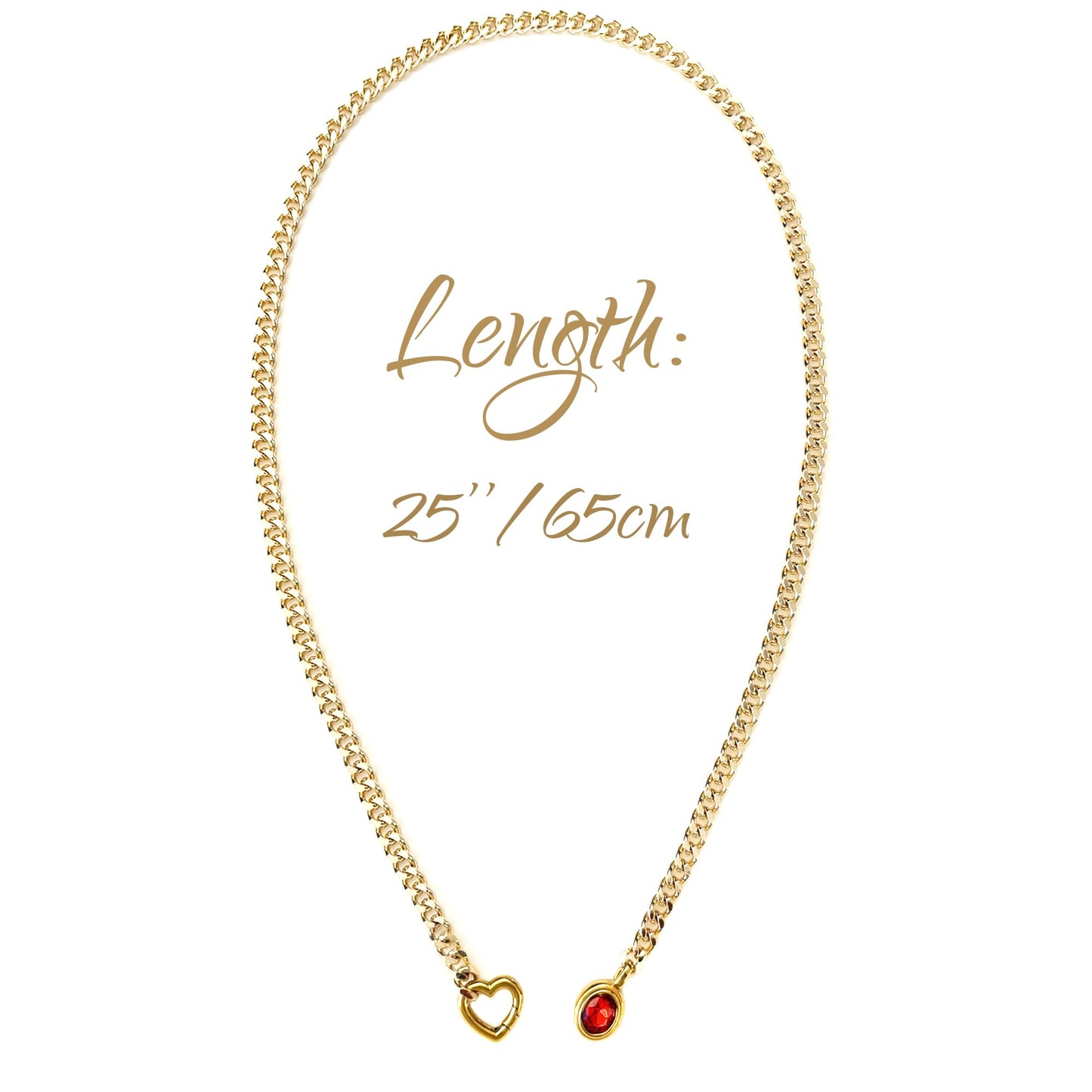 Heart Crystal O-ring Slip Chain