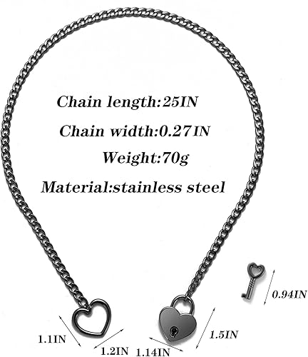 Heart O-Ring Lock & Key Slip Chain