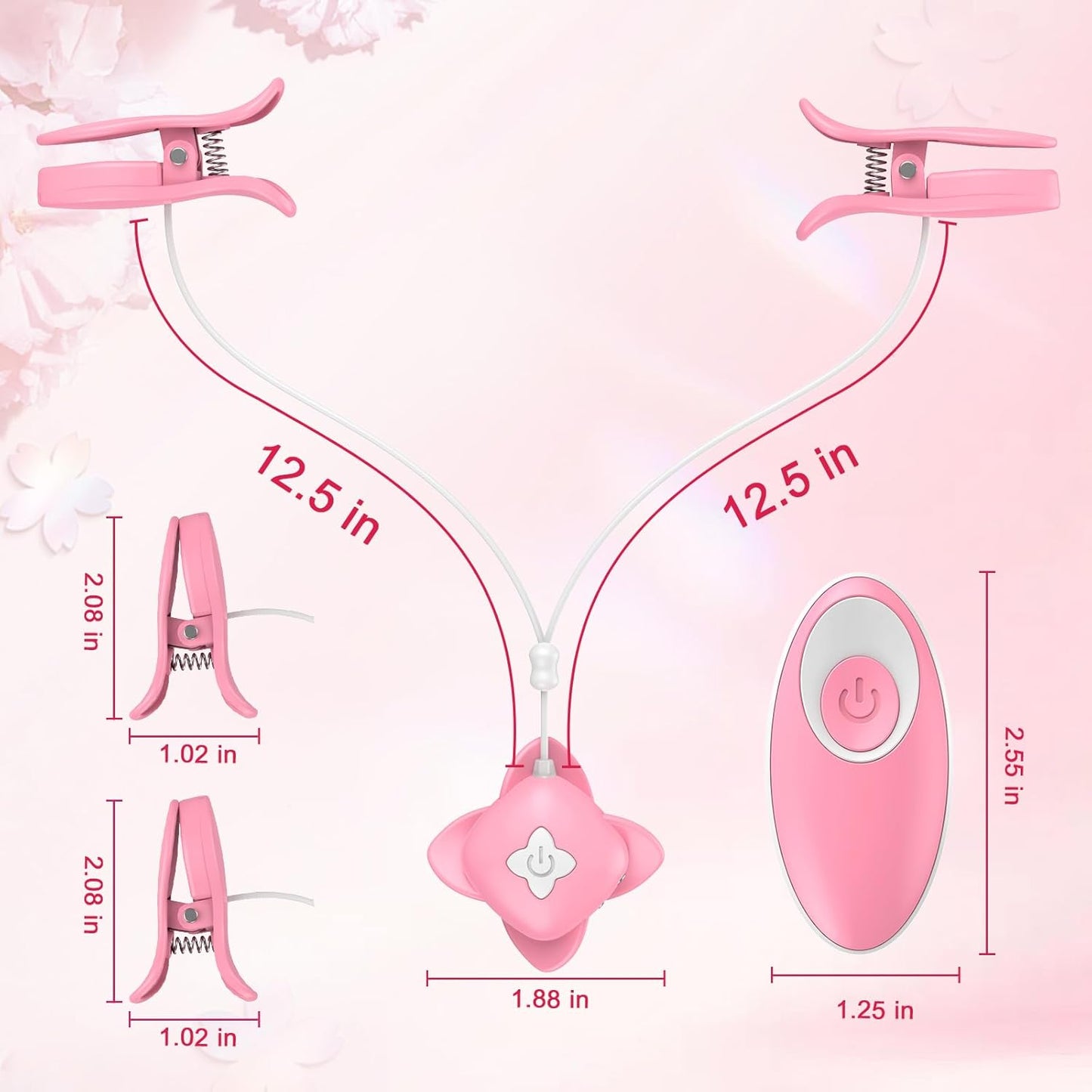 Vibrating Nipple Clamps SM Nipple Stimulation With Remote Control