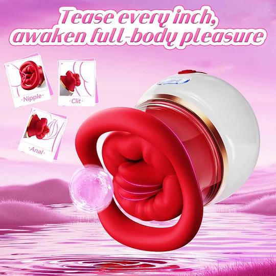 LCD Oral Sex Simulator Sucking & Licking Vibrator with Heating 3-in-1