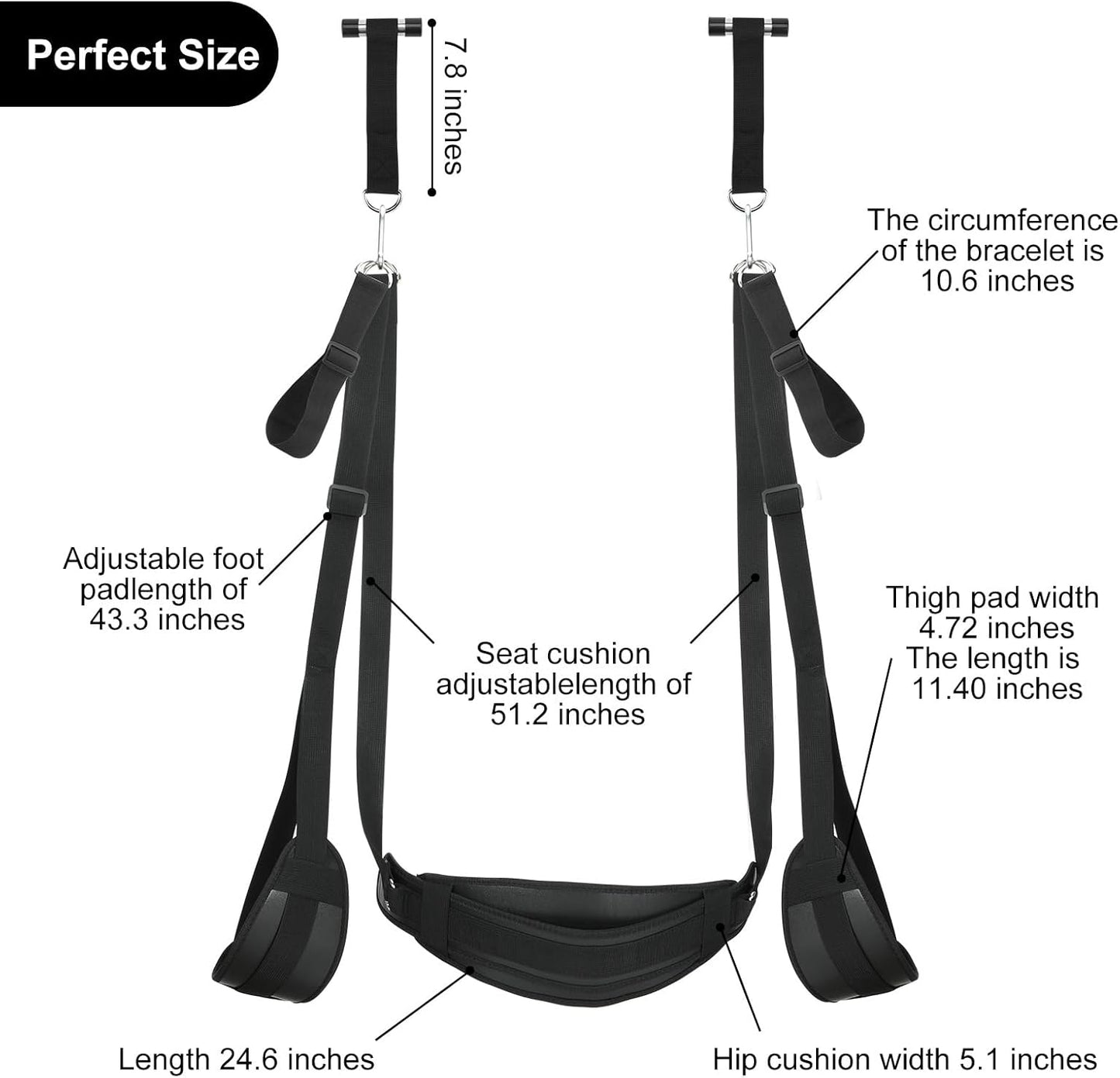 BDSM Sex Swing Bondage Slave Soft Plush Sex Slings with Adjustable Restraints for Couple