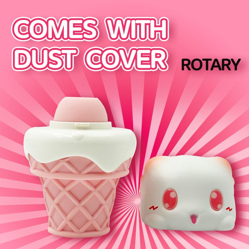Peachy Bunny Ice Cream Cone Clitoral Suction Heating Vibrator
