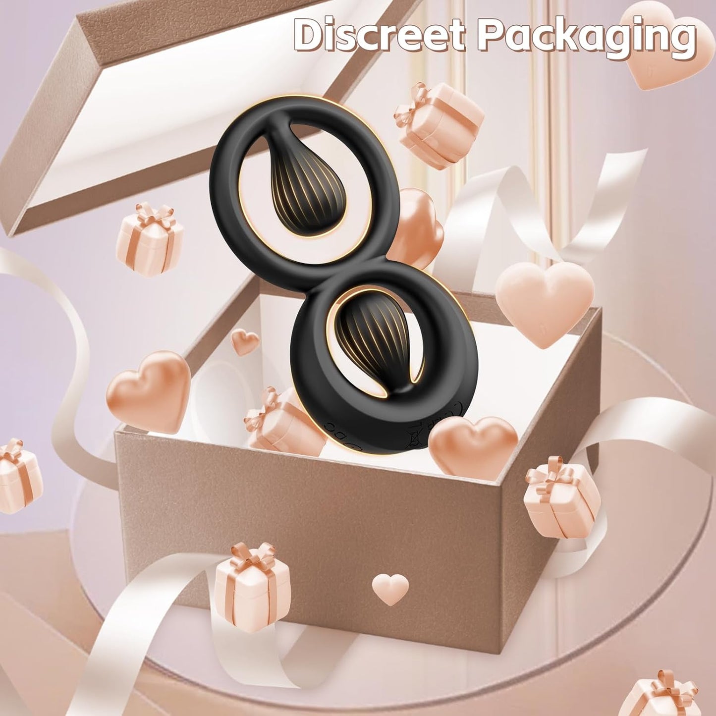 Vibrating Dual Cock Ring with Adjustable Beads