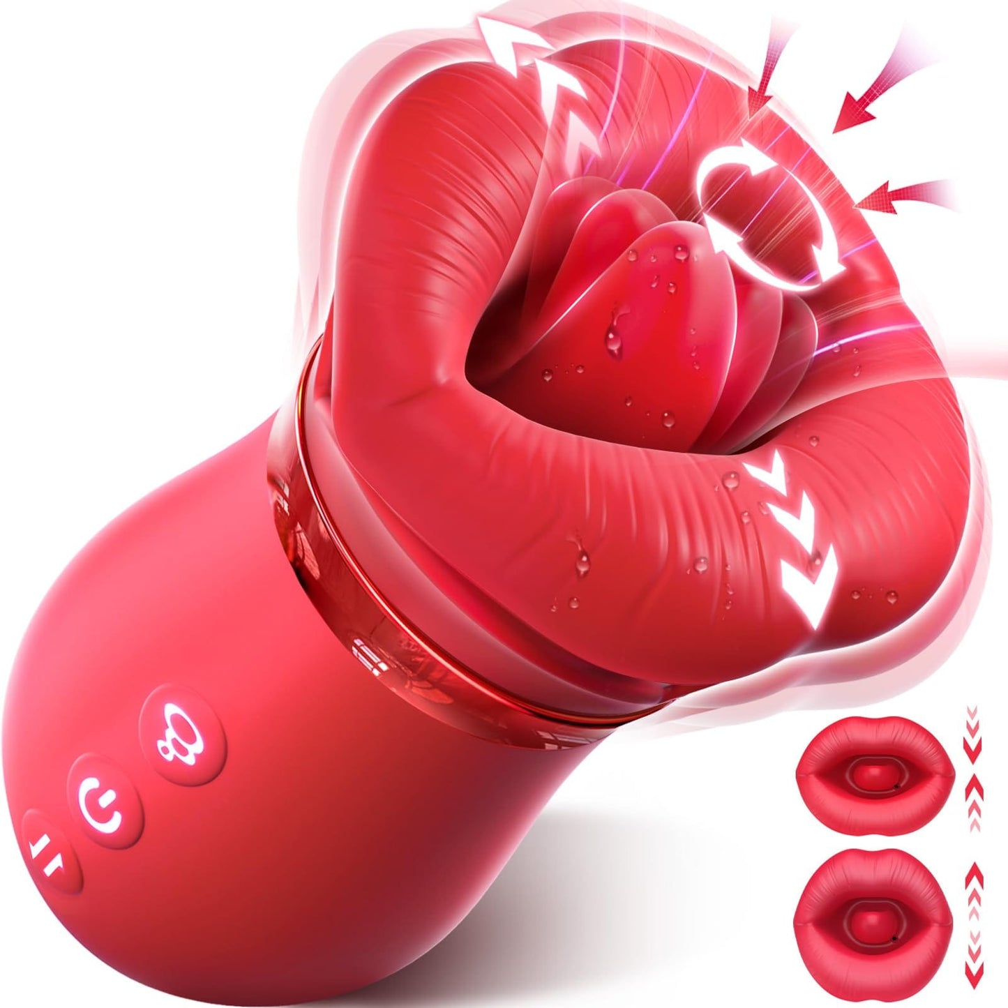 4IN1 Mouth Sucking Vibrator Rose Sex Toy