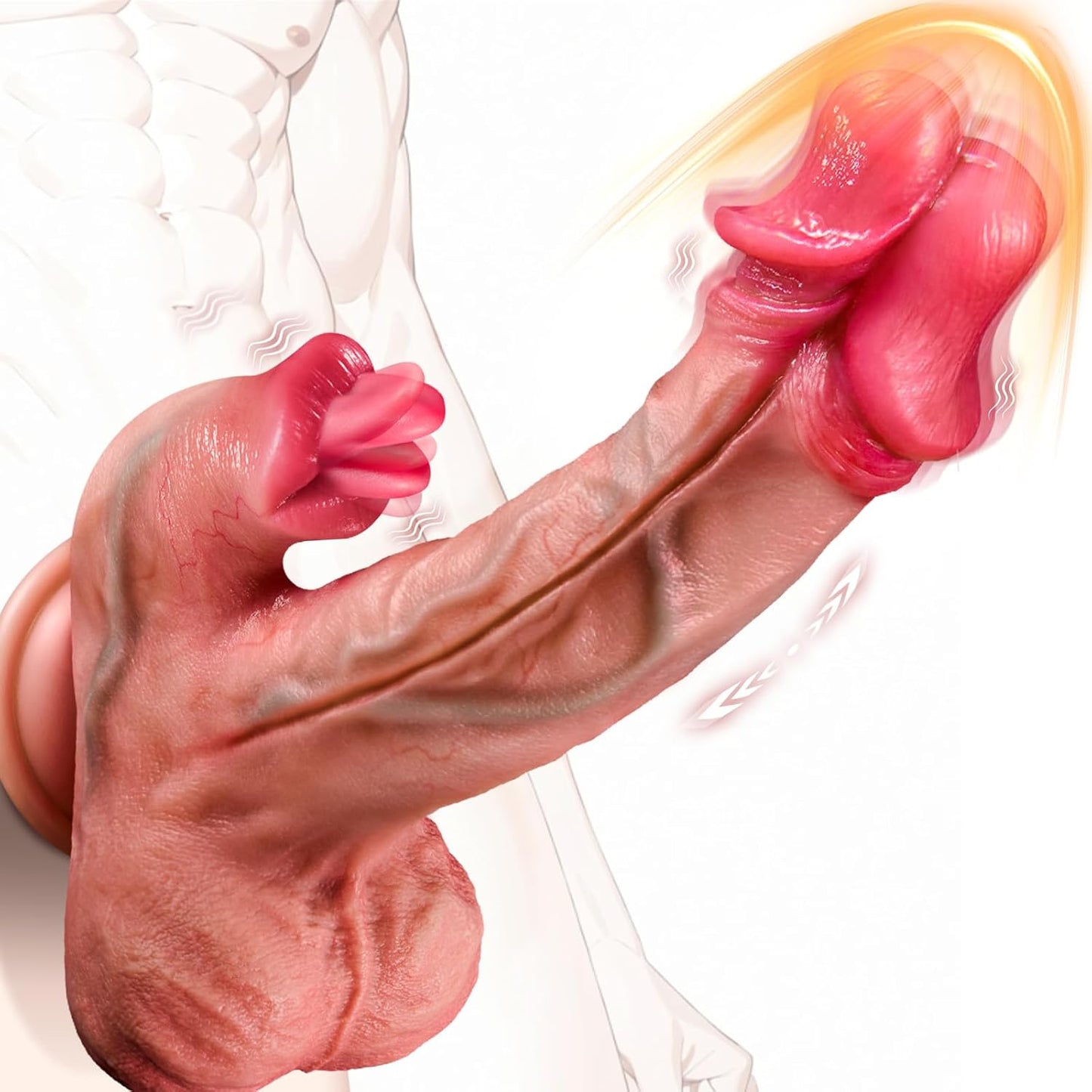 Realistic Thrusting Dildo Vibrator - Silicone Double Eaded Dildos Vibrators