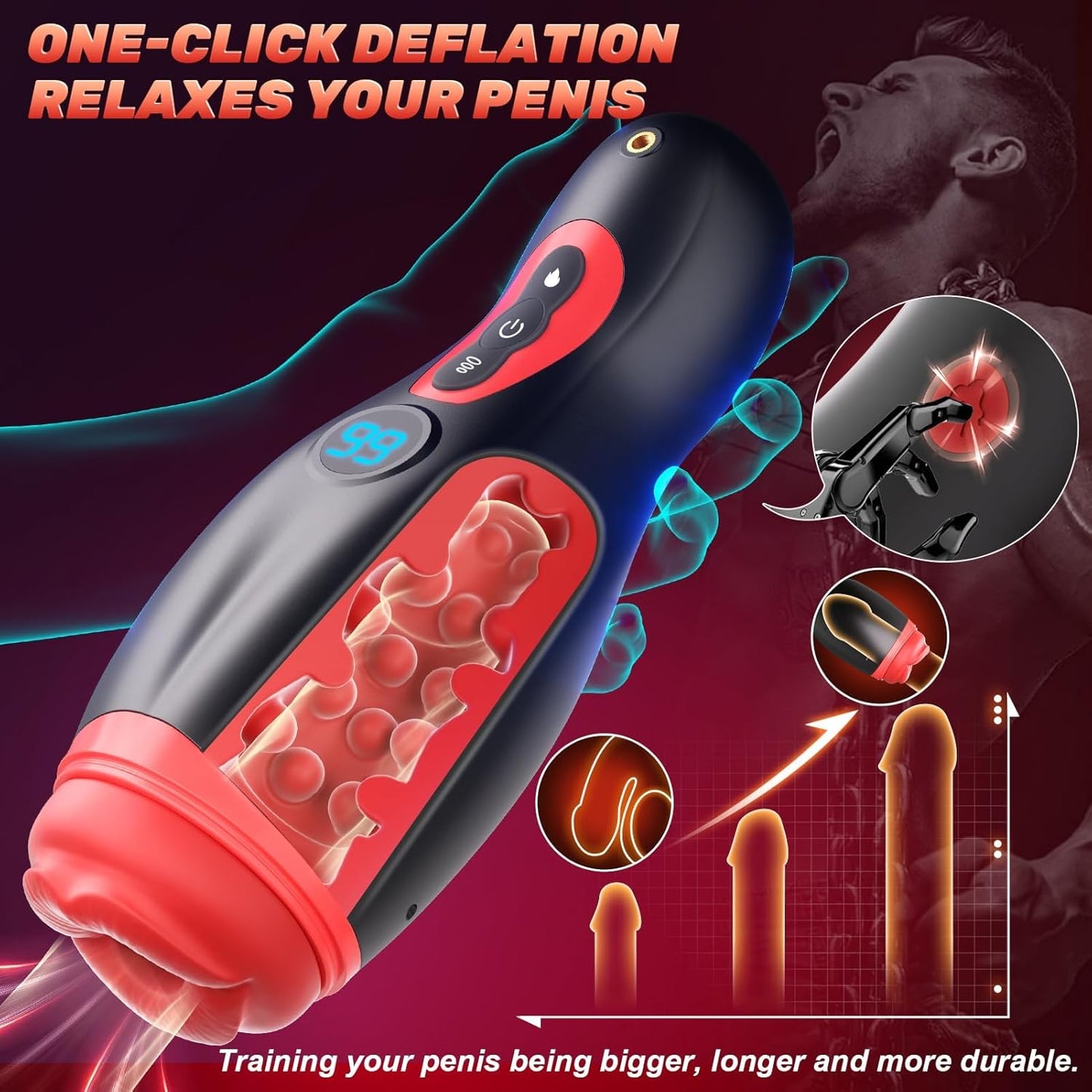Nebula 9 Sucking Vibration Heating Male Stroker with Phone Holder