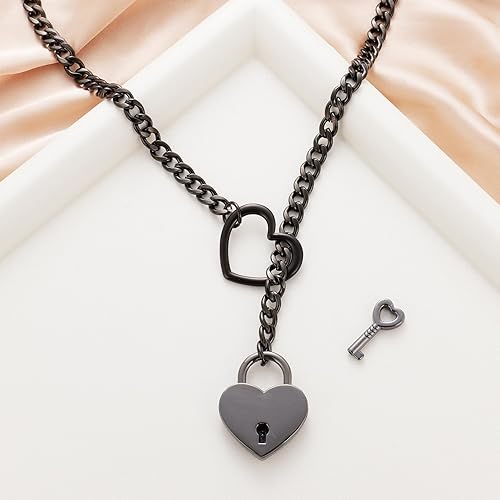 Heart O-Ring Lock & Key Slip Chain