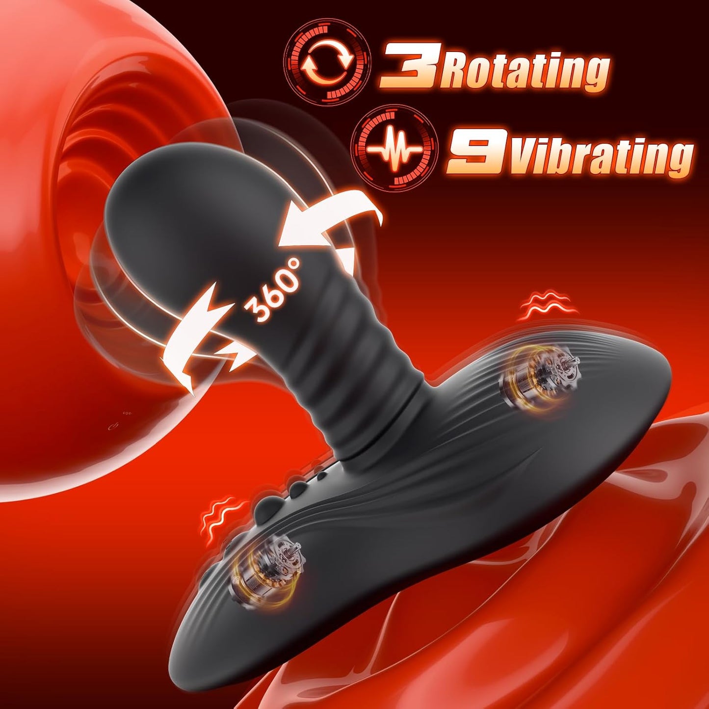 Riding Style 9 Rotation Dildos Prostate Massager
