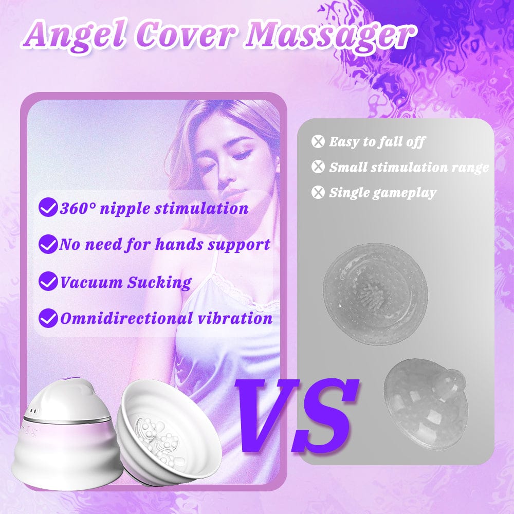 Angel 5 Vacuum Suction 10 Vibration Breast Massagers With Remote (A Pair)