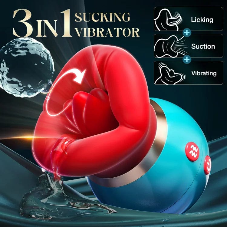 3 in 1 App Remote Control Big Mouth Vibrator With 360° Tongue Licking & Sucking & Vibrating