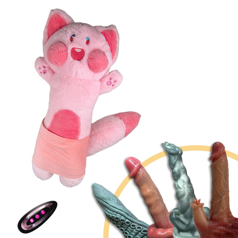 Plush Dildo Machine Thrusting Licking Dildo Machine Sex Toy With Remote Control