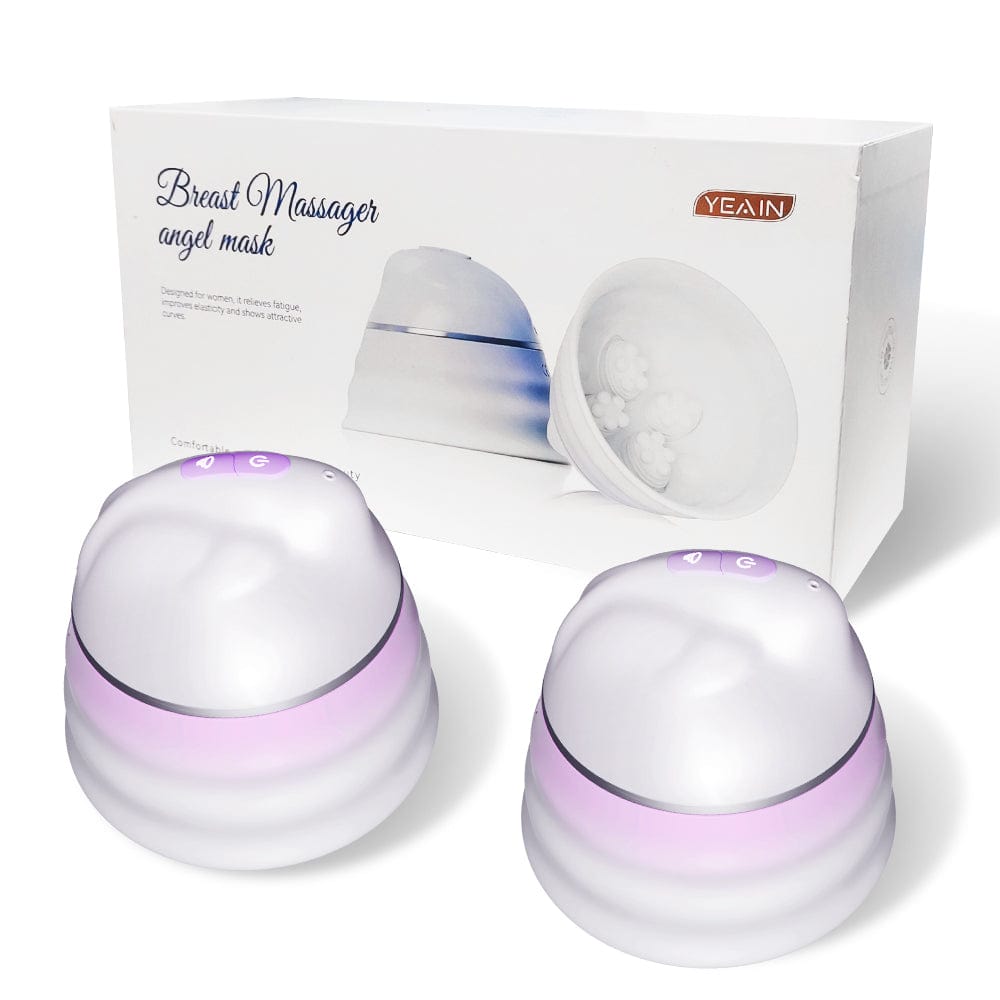 Angel 5 Vacuum Suction 10 Vibration Breast Massagers With Remote (A Pair)