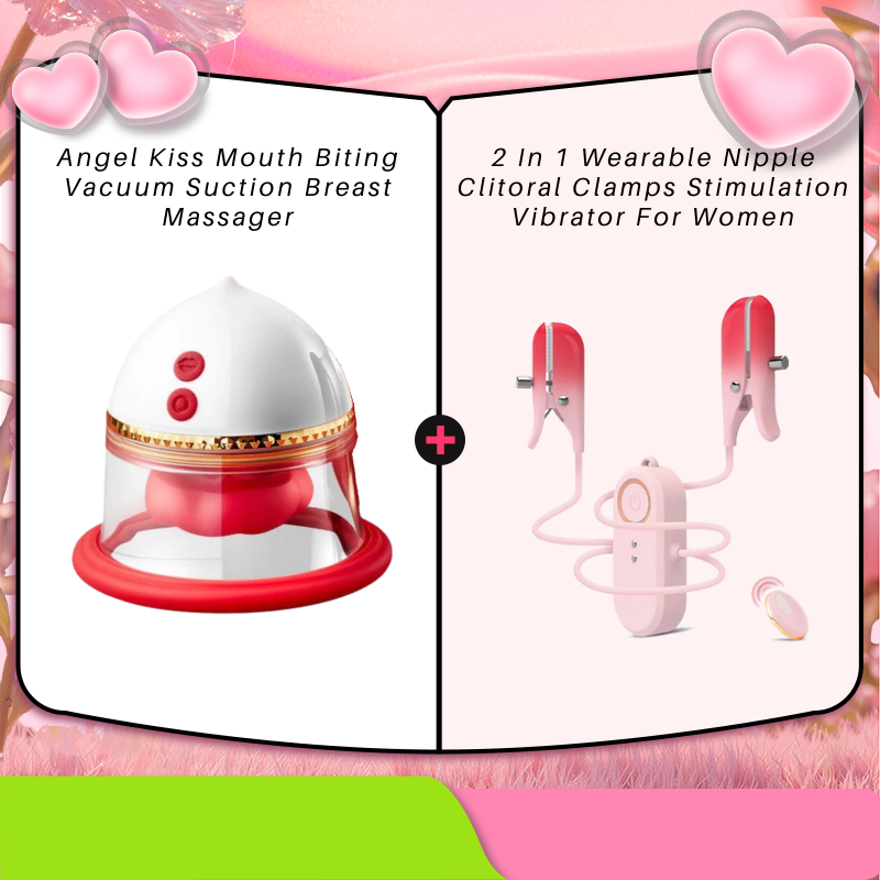 Angel Kiss Mouth Biting Vacuum Suction Breast Massager