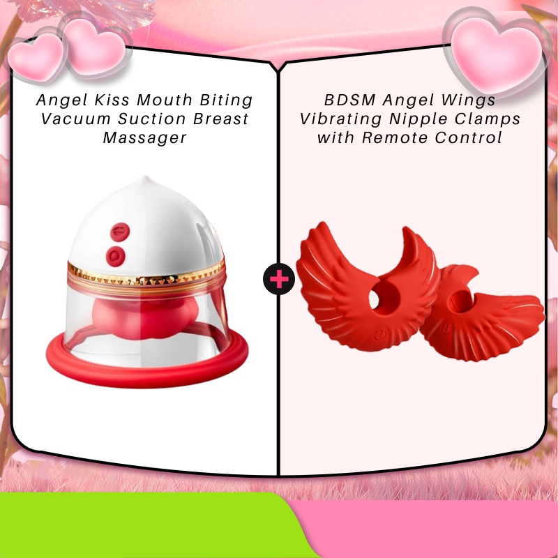Angel Kiss Mouth Biting Vacuum Suction Breast Massager