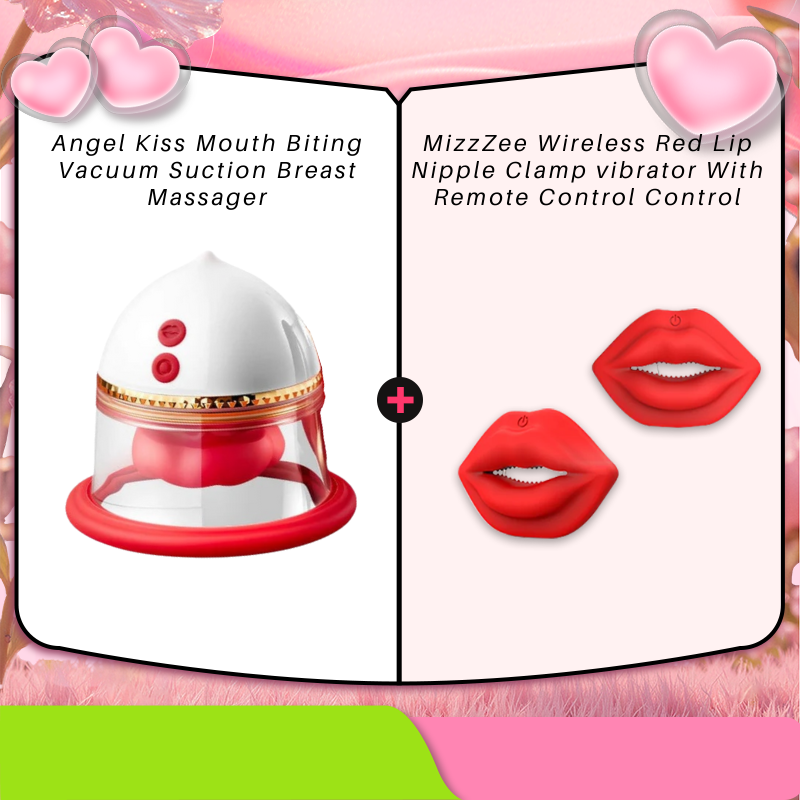 Angel Kiss Mouth Biting Vacuum Suction Breast Massager