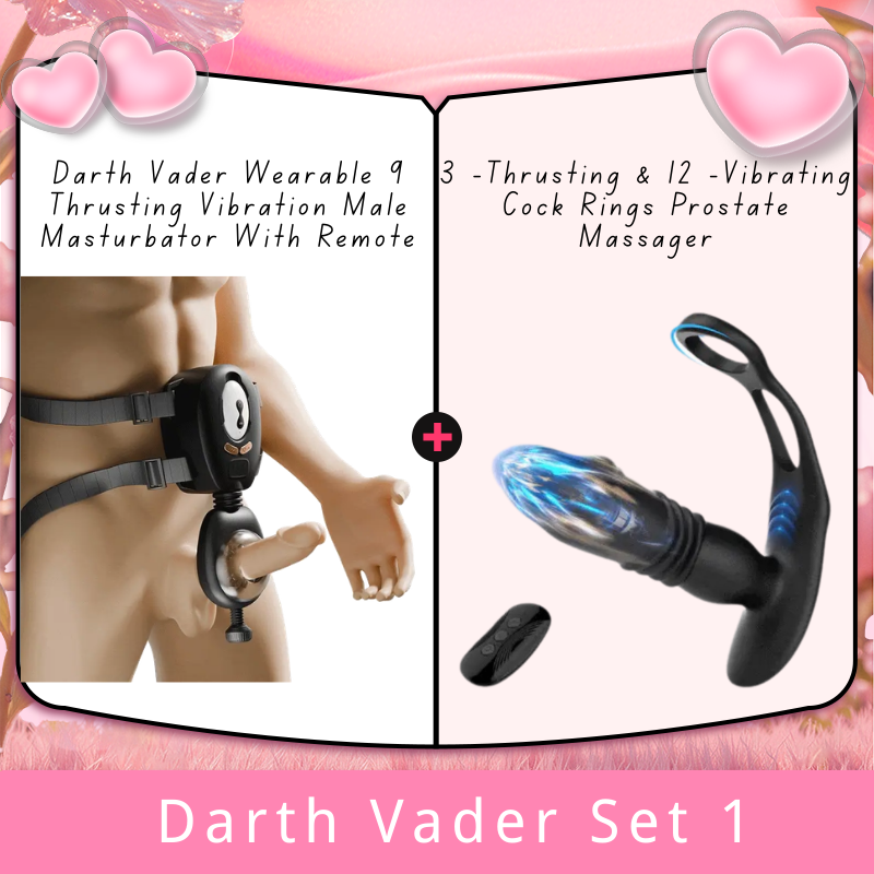 Darth Vader Wearable 9 Thrusting Vibration Male Masturbator With Remote