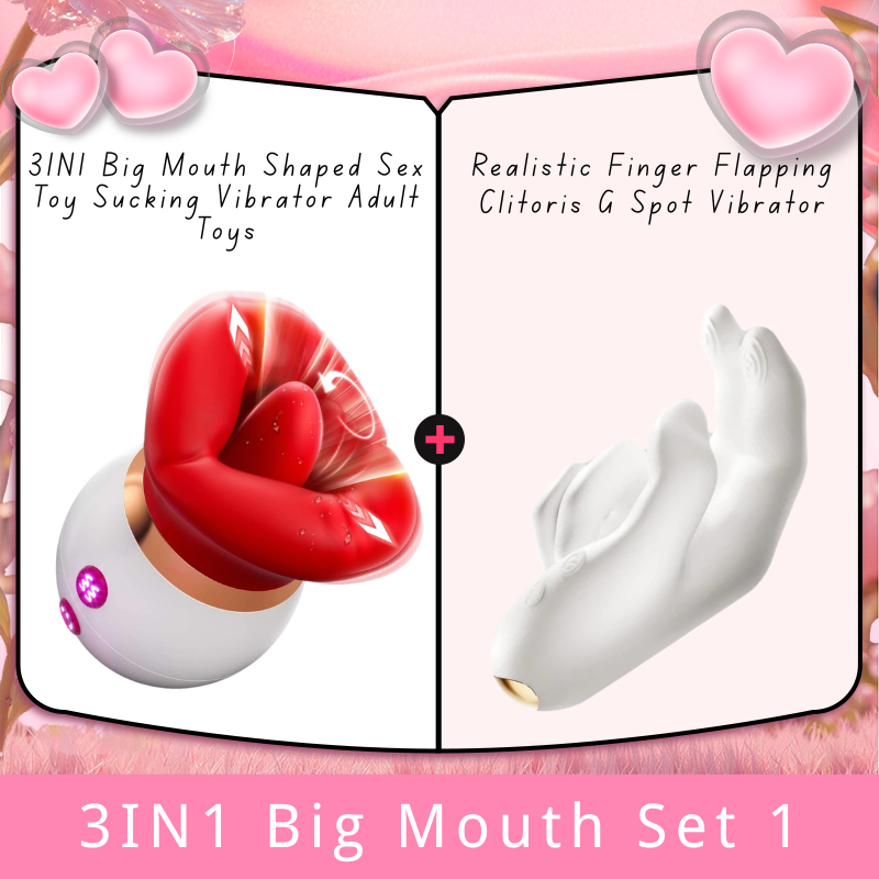 3IN1 Big Mouth Shaped Sex Toy Sucking Vibrator Adult Toys