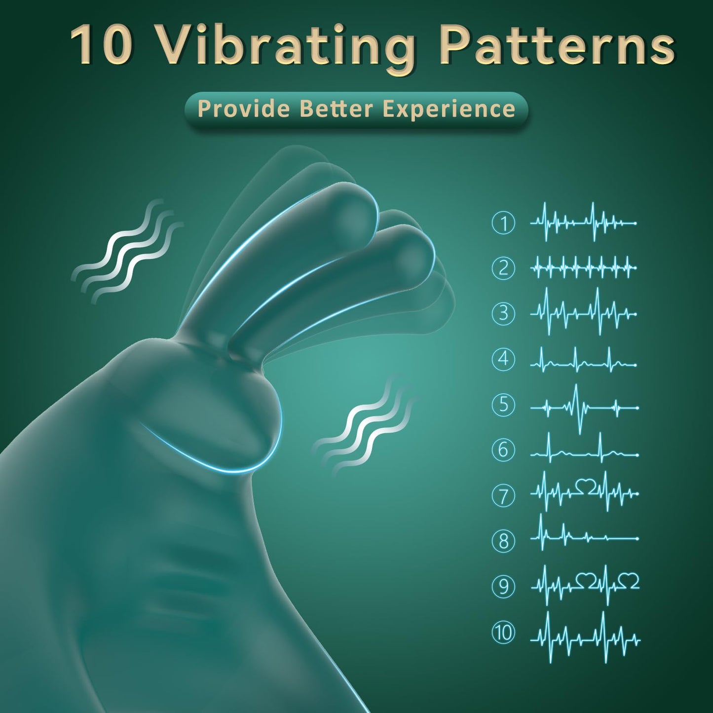 ウサギ型バイブレーター付きコックリング（大人用セックス玩具、クリトリスバイブレーター付き） 