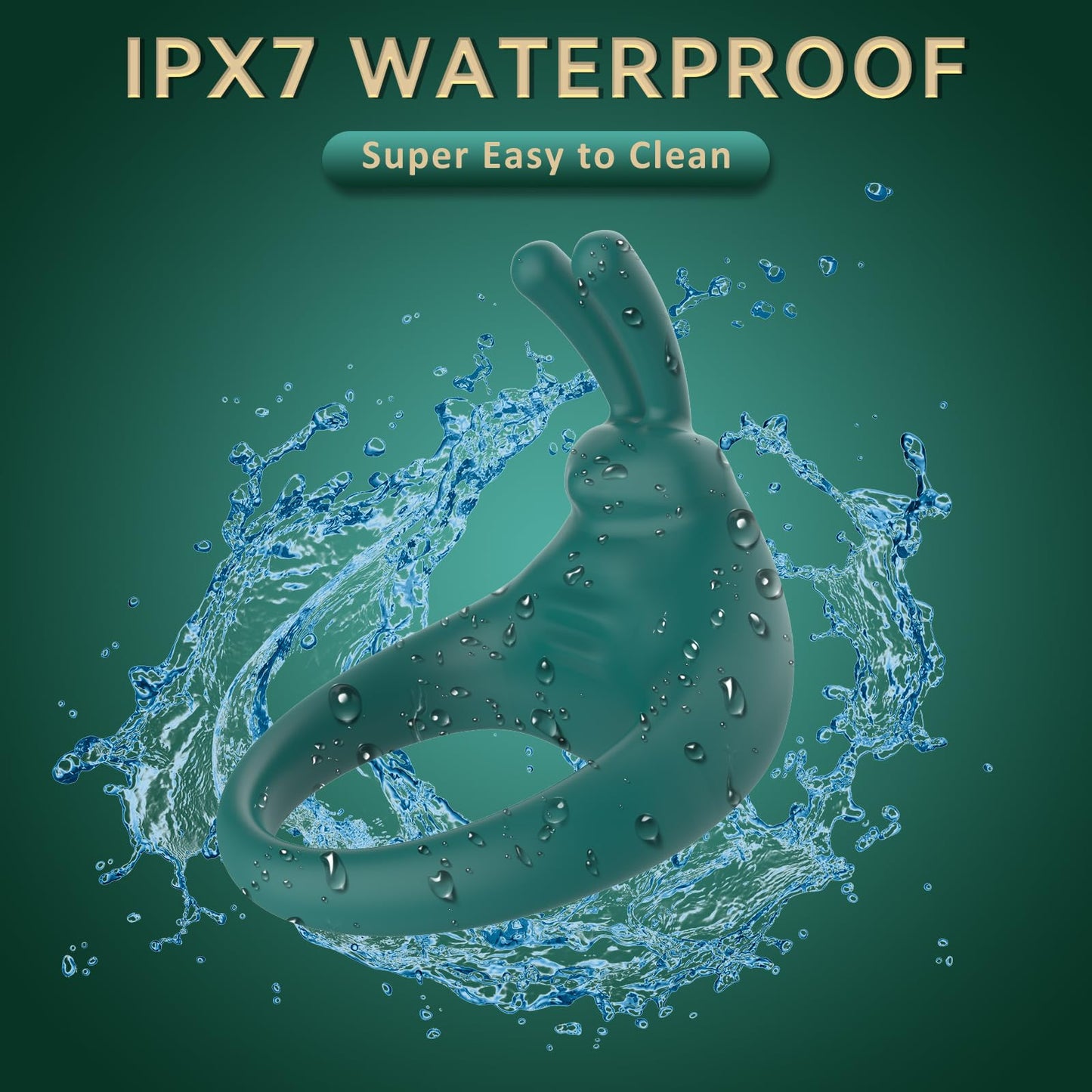 ウサギ型バイブレーター付きコックリング（大人用セックス玩具、クリトリスバイブレーター付き） 